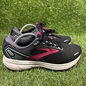 Brooks Ghost 14 Womens Size 8.5 Black Pink Walking Running Shoes Sneakers
